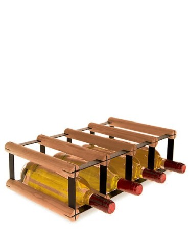 Regały - Stojak na 4 Butelki Szklane/ PET — RW-8/ 4x1 — Brązowy - product 5