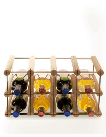 Regały - Stojak na 8 Butelek Szklanych/ PET — RW-8/ 4x2 — Brązowy - product 2