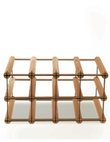 Regały - Stojak na 8 Butelek Szklanych/ PET — RW-8/ 4x2 — Brązowy - product 4