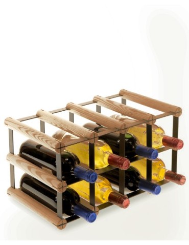 Regały - Stojak na 8 Butelek Szklanych/ PET — RW-8/ 4x2 — Brązowy - product 5