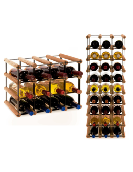 Stojak na 12 Butelek Szklanych/ PET — RW-8/ 4x3 — Brązowy