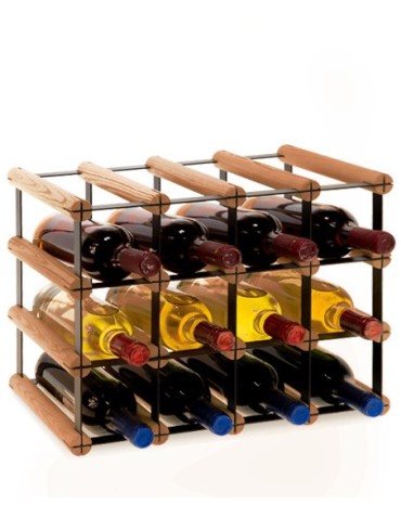 Regały - Stojak na 12 Butelek Szklanych/ PET — RW-8/ 4x3 — Brązowy - product 5