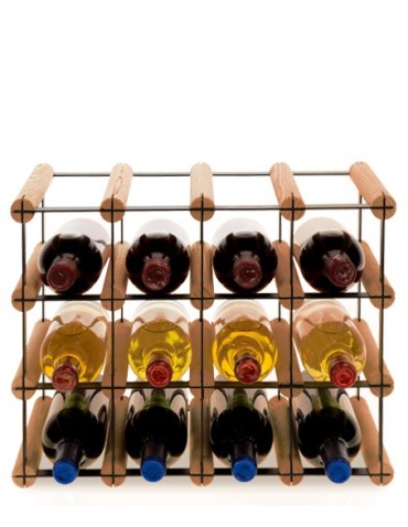 Regały - Stojak na 12 Butelek Szklanych/ PET — RW-8/ 4x3 — Brązowy - product 6