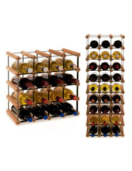 Stojak na 16 Butelek Szklanych/ PET — RW-8/ 4x4 — Brązowy