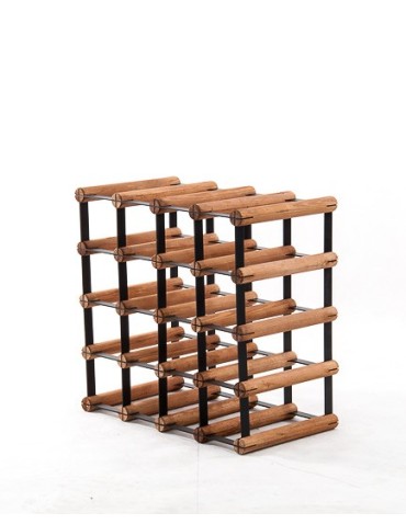 Regały - Stojak na 16 Butelek Szklanych/ PET — RW-8/ 4x4 — Brązowy - product 5