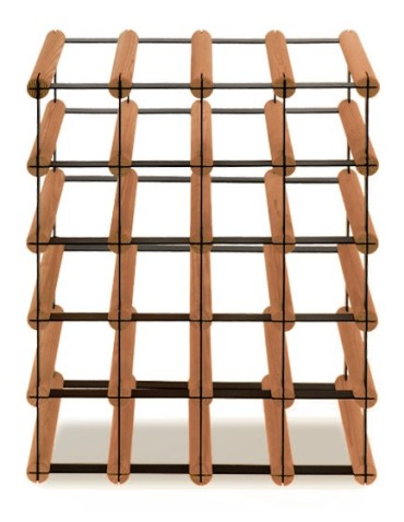 Regały - Stojak na 20 Butelek Szklanych/ PET — RW-8/ 4x5 — Brązowy - product 3