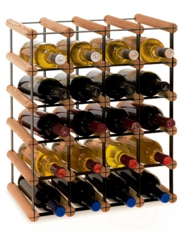 Regały - Stojak na 20 Butelek Szklanych/ PET — RW-8/ 4x5 — Brązowy - product 4