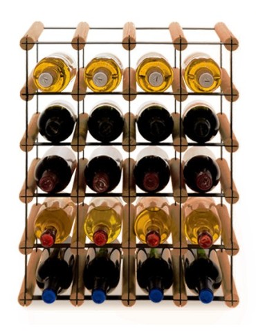 Regały - Stojak na 20 Butelek Szklanych/ PET — RW-8/ 4x5 — Brązowy - product 5