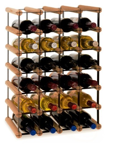 Regały - Stojak na 24 Butelki Szklane/ PET — RW-8/ 4x6 — Brązowy - product 5