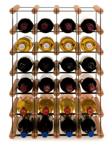 Regały - Stojak na 24 Butelki Szklane/ PET — RW-8/ 4x6 — Brązowy - product 6