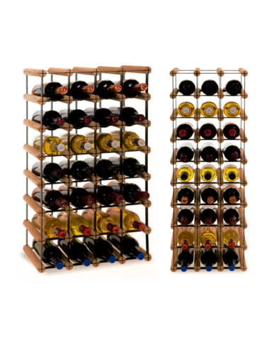 Stojak na 28 Butelek Szklanych/ PET — RW-8/ 4x7 — Brązowy