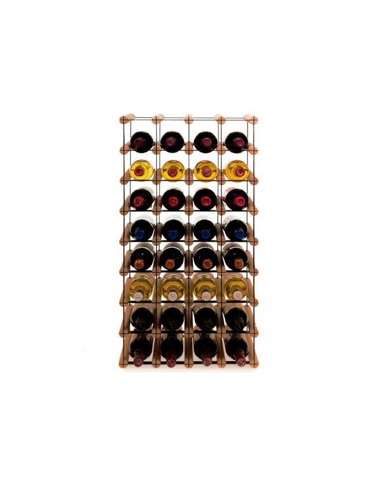 Regały - Stojak na 32 Butelki Szklane/ PET — RW-8/ 4x8 — Brązowy - product b2b.wamar.biz 1