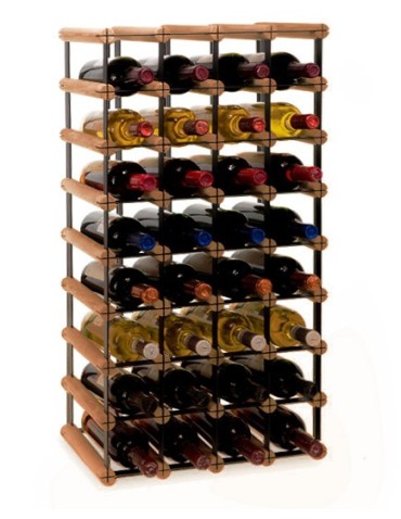 Regały - Stojak na 32 Butelki Szklane/ PET — RW-8/ 4x8 — Brązowy - product 4