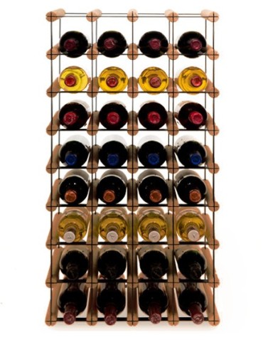 Regały - Stojak na 32 Butelki Szklane/ PET — RW-8/ 4x8 — Brązowy - product 5