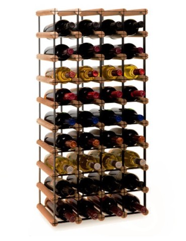 Regały - Stojak na 36 Butelek Szklanych/ PET — RW-8/ 4x9 — Brązowy - product 4