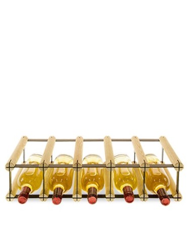 Regały - Stojak na 5 Butelek Szklanych/ PET — RW-8/ 5x1 — Surowy - product 3