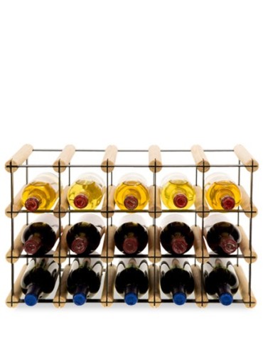 Regały - Stojak na 15 Butelek Szklanych/ PET — RW-8/ 5x3 — Surowy - product 3