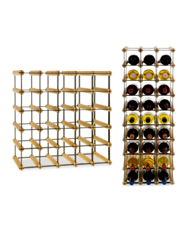 Stojak na 25 Butelek Szklanych/ PET — RW-8/ 5x5 — Surowy