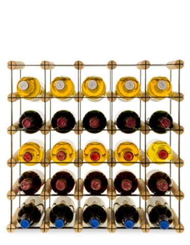 Regały - Stojak na 25 Butelek Szklanych/ PET — RW-8/ 5x5 — Surowy - product 3