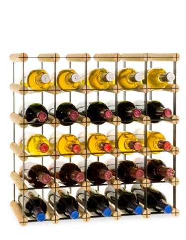 Regały - Stojak na 25 Butelek Szklanych/ PET — RW-8/ 5x5 — Surowy - product 5