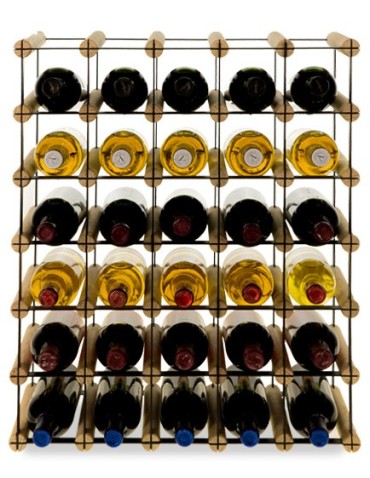 Regały - Stojak na 30 Butelek Szklanych/ PET — RW-8/ 5x6 — Surowy - product 3