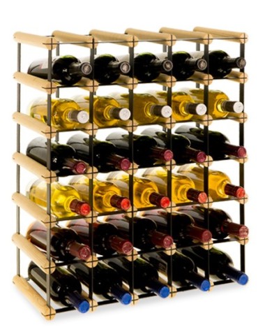 Regały - Stojak na 30 Butelek Szklanych/ PET — RW-8/ 5x6 — Surowy - product 5