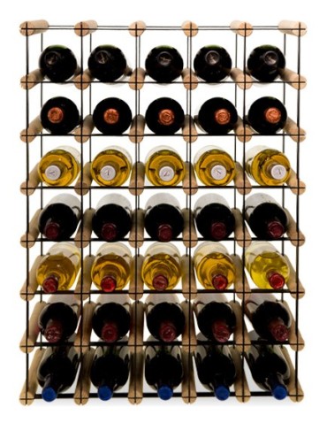 Regały - Stojak na 35 Butelek Szklanych/ PET — RW-8/ 5x7 — Surowy - product 3