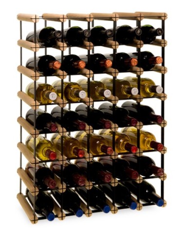 Regały - Stojak na 35 Butelek Szklanych/ PET — RW-8/ 5x7 — Surowy - product 5