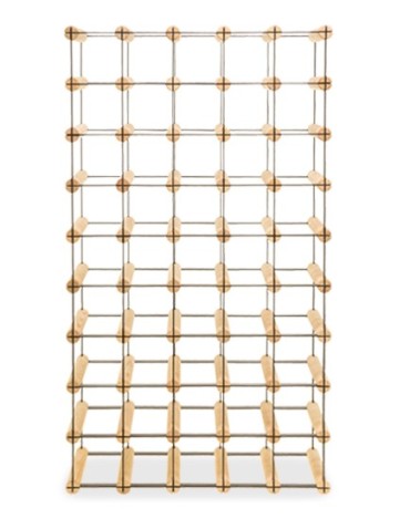 Regały - Stojak na 45 Butelek Szklanych/ PET — RW-8/ 5x9 — Surowy - produkt 4