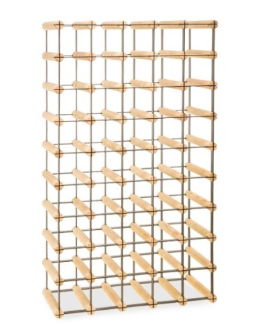 Regały - Stojak na 45 Butelek Szklanych/ PET — RW-8/ 5x9 — Surowy - produkt 6