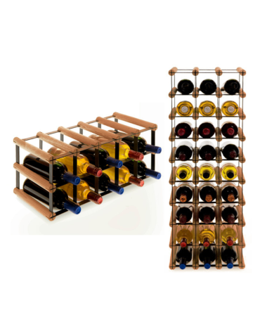 Stojak na 10 Butelek Szklanych/ PET — RW-8/ 5x2 — Brązowy