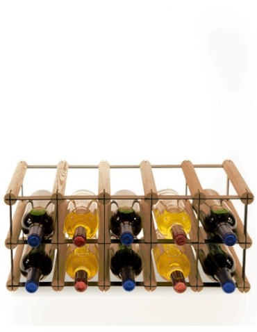 Regały - Stojak na 10 Butelek Szklanych/ PET — RW-8/ 5x2 — Brązowy - product 5