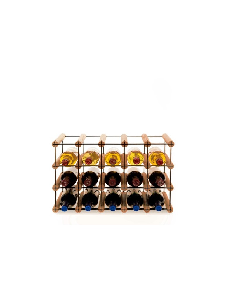 Regały - Stojak na 15 Butelek Szklanych/ PET — RW-8/ 5x3 — Brązowy - product b2b.wamar.biz 1