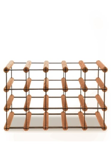 Regały - Stojak na 15 Butelek Szklanych/ PET — RW-8/ 5x3 — Brązowy - product 2