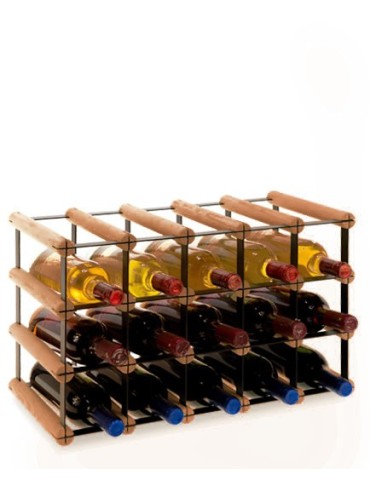 Regały - Stojak na 15 Butelek Szklanych/ PET — RW-8/ 5x3 — Brązowy - product 3