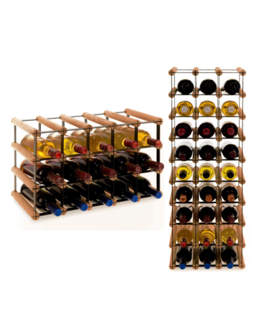 Stojak na 15 Butelek Szklanych/ PET — RW-8/ 5x3 — Brązowy