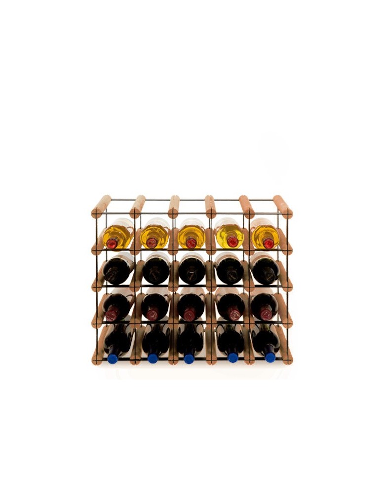 Regały - Stojak na 20 Butelek Szklanych/ PET — RW-8/ 5x4 — Brązowy - produkt b2b.wamar.biz 1