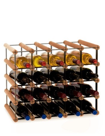 Regały - Stojak na 20 Butelek Szklanych/ PET — RW-8/ 5x4 — Brązowy - produkt 4