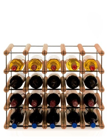 Regały - Stojak na 20 Butelek Szklanych/ PET — RW-8/ 5x4 — Brązowy - produkt 5