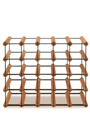 Regały - Stojak na 20 Butelek Szklanych/ PET — RW-8/ 5x4 — Brązowy - produkt 6