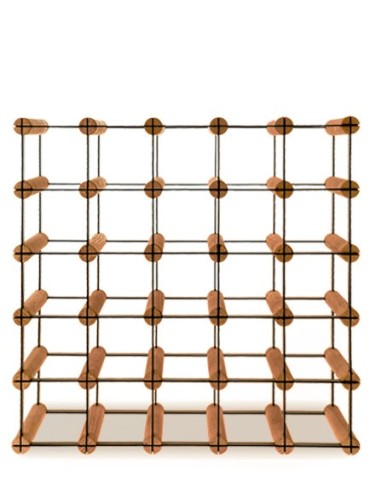 Regały - Stojak na 25 Butelek Szklanych/ PET — RW-8/ 5x5 — Brązowy - product 3