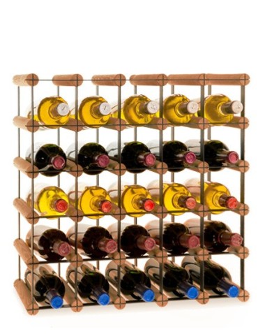 Regały - Stojak na 25 Butelek Szklanych/ PET — RW-8/ 5x5 — Brązowy - product 4