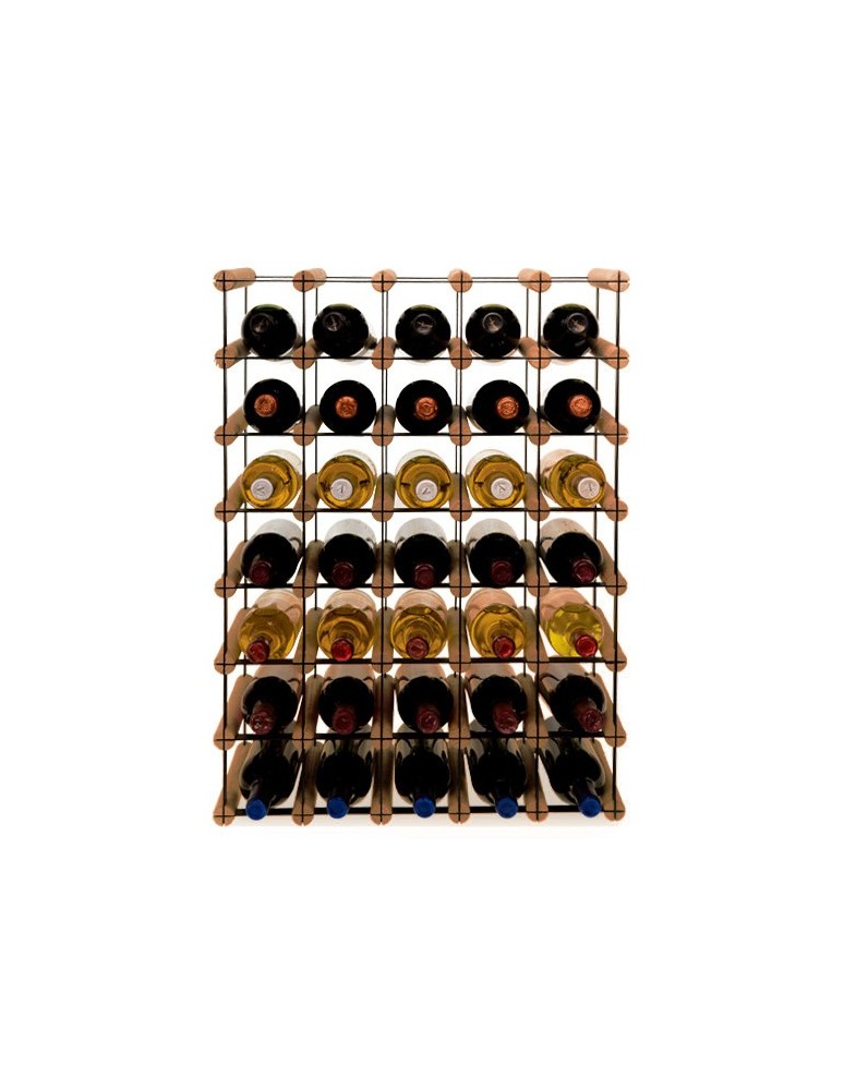 Regały - Stojak na 35 Butelek Szklanych/ PET — RW-8/ 5x7 — Brązowy - product b2b.wamar.biz 1