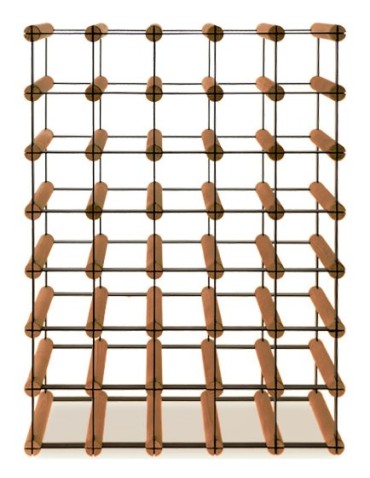 Regały - Stojak na 35 Butelek Szklanych/ PET — RW-8/ 5x7 — Brązowy - product 3