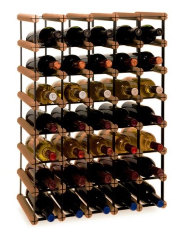 Regały - Stojak na 35 Butelek Szklanych/ PET — RW-8/ 5x7 — Brązowy - product 4