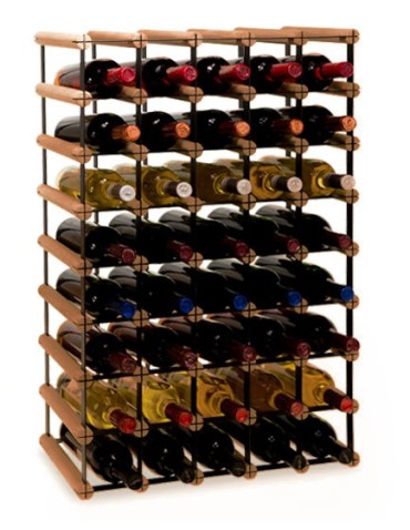 Regały - Stojak na 40 Butelek Szklanych/ PET — RW-8/ 5x8 — Brązowy - product 4