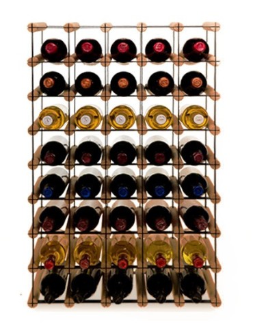 Regały - Stojak na 40 Butelek Szklanych/ PET — RW-8/ 5x8 — Brązowy - product 5