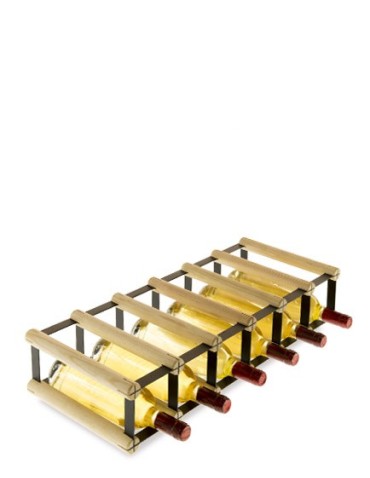 Regały - Stojak na 6 Butelek Szklanych/ PET — RW-8/ 6x1 — Surowy - product 5