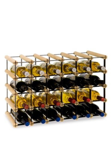 Regały - Stojak na 24 Butelek Szklanych/ PET — RW-8/ 6x4 — Surowy - product 5