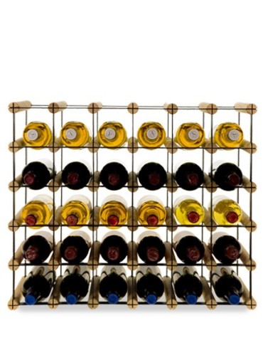 Regały - Stojak na 30 Butelek Szklanych/ PET — RW-8/ 6x5 — Surowy - product 3